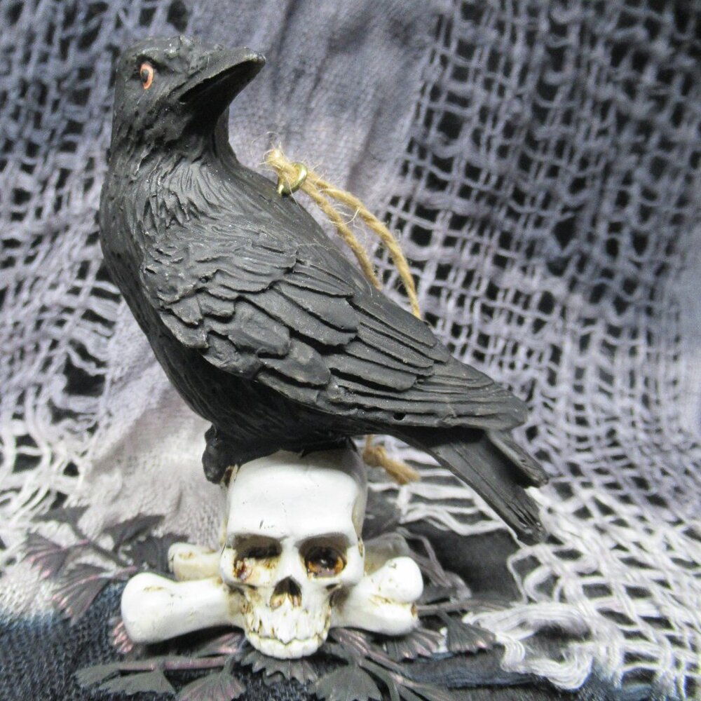 Crow and Skull and Crossbones Holiday Ornament